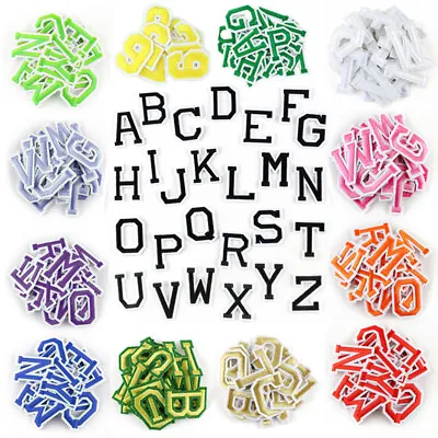 26 Alphabet English Letters Set Embroidered Patches Iron On Sew On Badge Fabric • £3.59