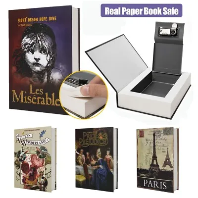 £14.59 • Buy HomeSafe Real Book Safe Key Combination Metal Security Money Box Muti Design
