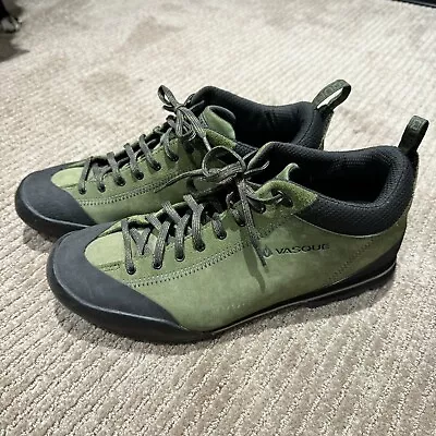 Vasque Rift Hiking Shoes Mens Size 12 Men Leather Green Vibram Sole • $30