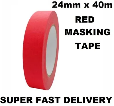 Red Masking Tape Washi Tape Ultimate Finish Set Painters Decorative 24mm X 40m • £4.99