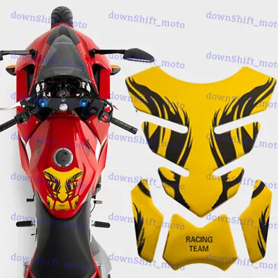 3D Carbon Fiber Motorcycle Oil Gas Fuel Tank Protector Fit Gel Pad Sticker Decal • $9.39