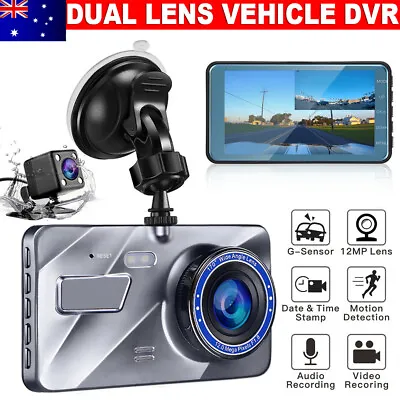 $33.95 • Buy GPS Dash Camera HD 1080P Front & Rear LCD Dual Cam 4  Lens Recorder Night Vision