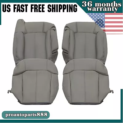 Bottom & Lean Back Leather Seat Cover For 99-02 Chevy Silverado GMC Sierra Gray • $95.99