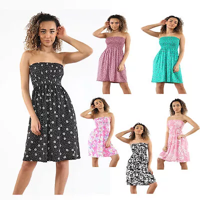 £8.99 • Buy Women Ladies Floral Prints Sheering Boobtube Top Bandeau Strapless Dress