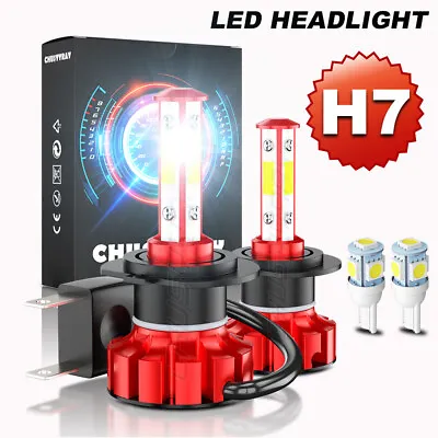 H7 LED Headlight Bulbs Conversion Kit High Low Beam 6000K Super White Bright • $12.49