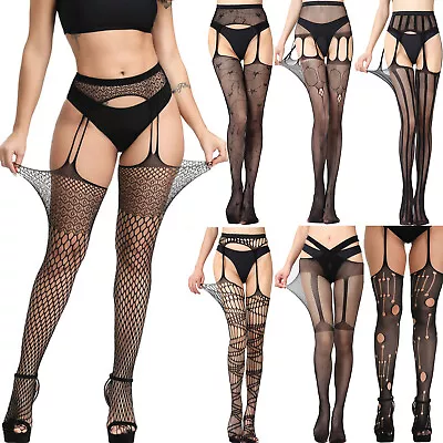 Fishnet Garter Belt Stocking Suspender Pantyhose Tights Thigh High Pantyhose • $6.63