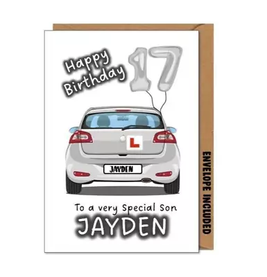 Personalised 17th Birthday Learner Car Card Daughter Son Grandson Nephew DDQ • £2.99