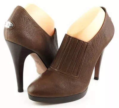 $250 BCBG MAX AZRIA CATILDA Brown Mink Leather Designer Pumps Booties 10 EUR 40 • $54.99