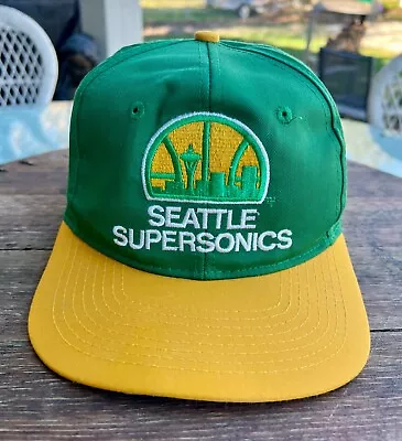 VTG 90’s Seattle SuperSonics Sonics AJD Corp Hat NBA Basketball One Size Fit All • $19.99