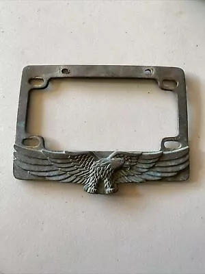 Vintage Solid Brass EAGLE Motorcycle LICENSE PLATE FRAME Chopper Bobber Harley • $75