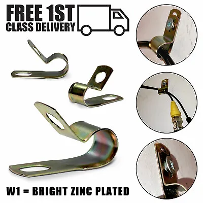 £5.36 • Buy P Clips Cable Clamps Unlined Metal Zinc Plated Mild Steel Fastener Pack Of 10