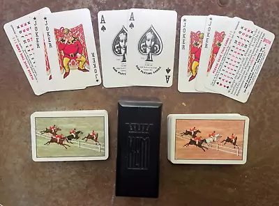 Vintage KEM Plastic Playing Cards The Hunt Design 1951 52/52 Jokers Case • $39.99