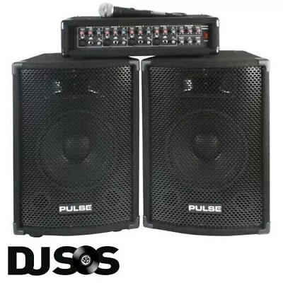 Pulse PMH200KIT 200w DJ PA System Kit Package Speakers & Mixer/Amp + Mic/cables • £198.99