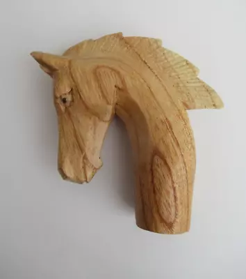   WOODEN CARVED HORSE HEAD  STICK Handle  For Walking Stick Making  • £15.40