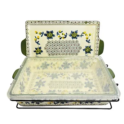 Temptations Ovenware Tara Garden Tray Roasting Cooking Pan Floral Vintage Style • $24.90