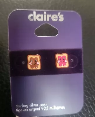  Claire's Jam & Choc On Toast Studs Sterling Silver • $6.85