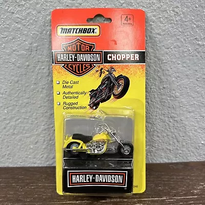 NEW 1993 MATCHBOX MOTORCYCLES HARLEY-DAVIDSON YELLOW CHOPPER - 1:64 Scale • $12.55