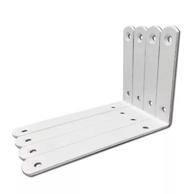 4 Pcs Shelf Bracket6 Inch White Heavy Duty Floating Shelves Brackets Metal L... • $18.76