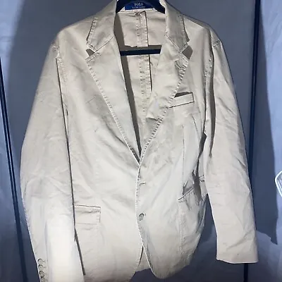 $60 • Buy Polo Ralph Lauren Men’s Large Beige Jacket Sport Coat Blazer