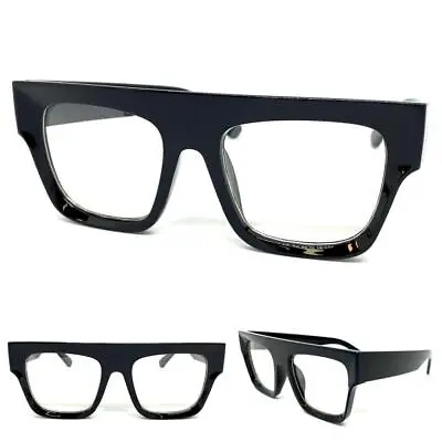 Men OVERSIZED Classic Vintage Retro Style Clear Lens EYE GLASSES Big Black Frame • $14.99