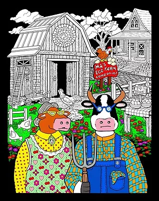 Ma & Pa Egg Farm - Large 16x20 Inch Fuzzy Velvet Coloring Poster • $8.99