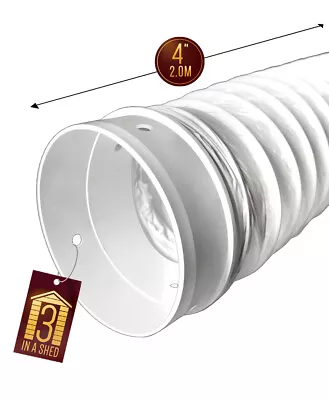 £12.99 • Buy Universal Tumble Dryer Vent Hose Extension Kit 4  102mm 2 Metre With Connectors