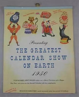 Greatest Calendar Show On Earth 1950 Calendar Morrell Meat Feodor Rojankowsky • $74.50