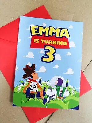 Personalised Toy Story & Disney Inspired Birthday Card With Optional 77mm Badge  • £4