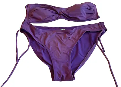 Purple Strapless Bandeau Bikini By Ocean Club Size 12 • £4.99