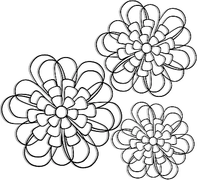 3 Pieces Metal Wall Art Metal Flower Wall Sculpture Metal Flower Wall Art For Ho • $26.99