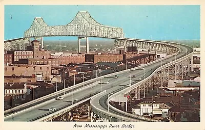 New Orleans Louisiana Postcard New Mississippi River Bridge C 1959     A6 • $4.99