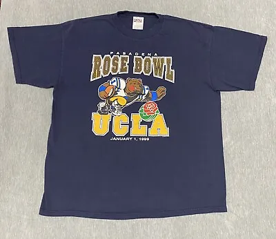 Vintage UCLA Shirt Adult 2XL Football NCAA Rose Bowl 1999 Bruins Mens Tee Tultex • $19.82