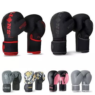 Boxing Gloves 6/8/10/12/14/16 Oz Punch Bag Mitts MMA Muay Thai Sparring Workout • £12.99