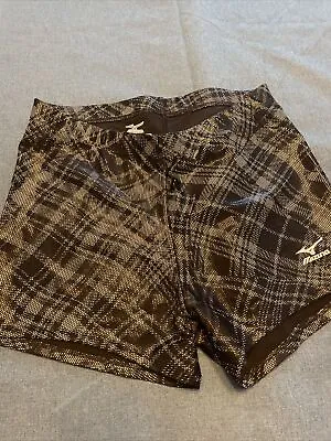 Mizuno Compression Shorts Women’s Large Black And Silver Shiny • $8