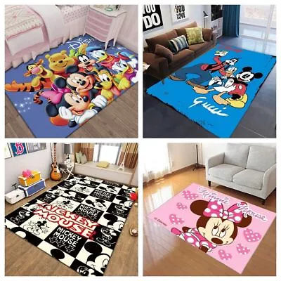 Hot 3D Mickey Mouse Rug Kids Carpet Doormat Living Room Bedroom Carpet Floor Mat • £14.39