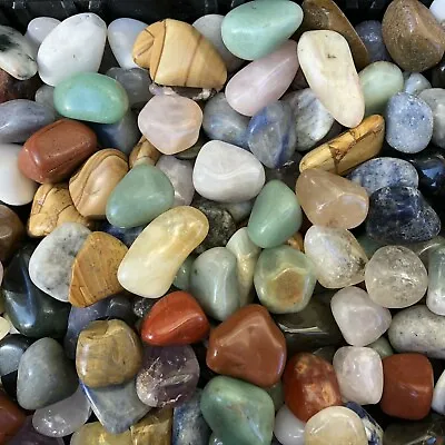 1/2 Lb Tumbled Natural Assorted Large Gemstone Mix 15-25 Stones Rock Specimens • $14.99