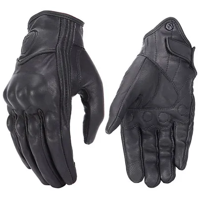 Retro Real Leather Motorcycle Gloves Moto Waterproof Gloves Motocross Glove~ • $13.94