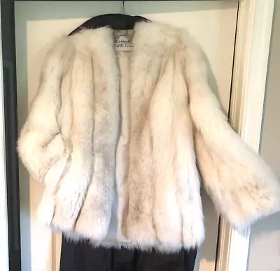 Fox Fur Jacket. White & Silver Fluffy Soft Supple Small Sz 4-6 • $425