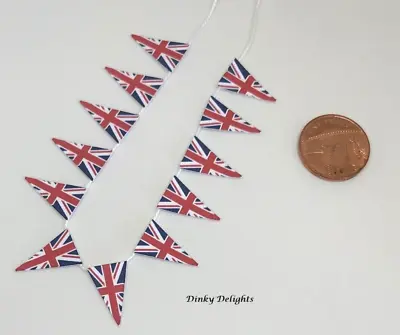 Dolls House Miniature Union Jack Bunting (DD076) Additional Items P&P FREE • £1.80