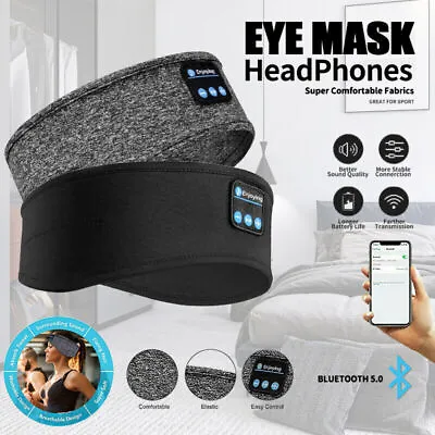 $16.99 • Buy Wireless Bluetooth 5.0 Stereo Eye Mask Headphones Earphone Sleep Music Mask