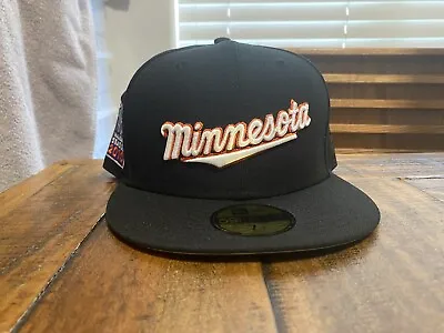 Minnesota Twins Inaugural Season Black New Era Fitted Hat 7 3/4 Gray UV • $40