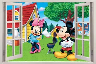 Mickey & Minnie Mouse 3D Window Decal Graphic WALL STICKER Art Mural Disney H359 • $12.74