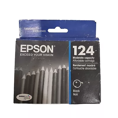 Brand New Epson 124 Black Ink Cartridge Moderate Capacity EXP 12/2017 • $7.99