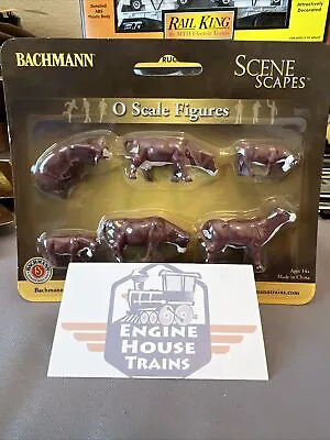 Bachmann Industries O Scale Figures: Cows Brown & White - 6 Pk. - #33152 • $17