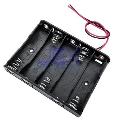 Five/5X AA DIY Flat Battery Holder Case Box Base 7.5V/6V Volt Bare Wire Ends • $1.89