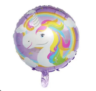 Unicorn Foil Balloon - 44cm - With Clouds And Colourful Hair • $2.50
