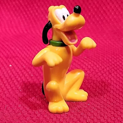3  Sitting PLUTO Puppy Dog Disney Action Figure Toy Vtg Cake Topper Decoration • $6.69