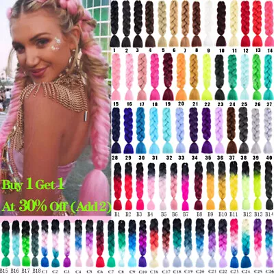 24  Braiding Ombre Rainbow Jumbo Braids Hair Extensions Synthetic Any Color A-C* • £2.88