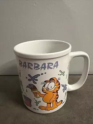 Vintage 1978 Jim Davis Garfield Painting Coffee Mug Personalized  Barbara” • $10