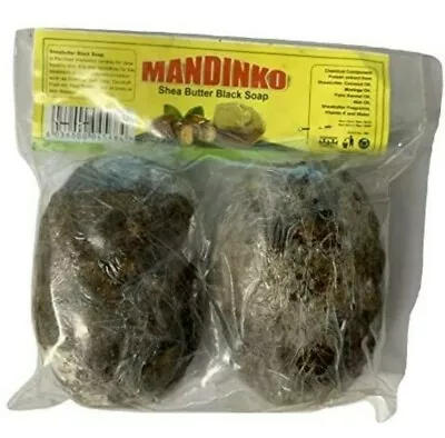 MANDINKO Sheabutter Black Soap : 1 Pack- Includes 2 Pieces - From Ghana • $14.98